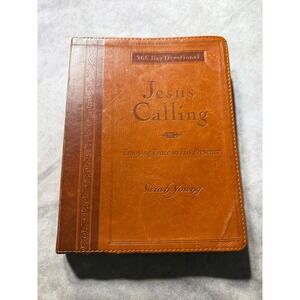 Jesus Calling Sarah Young 365 Day Devotional Brown Faux Leather Thomas Nelson